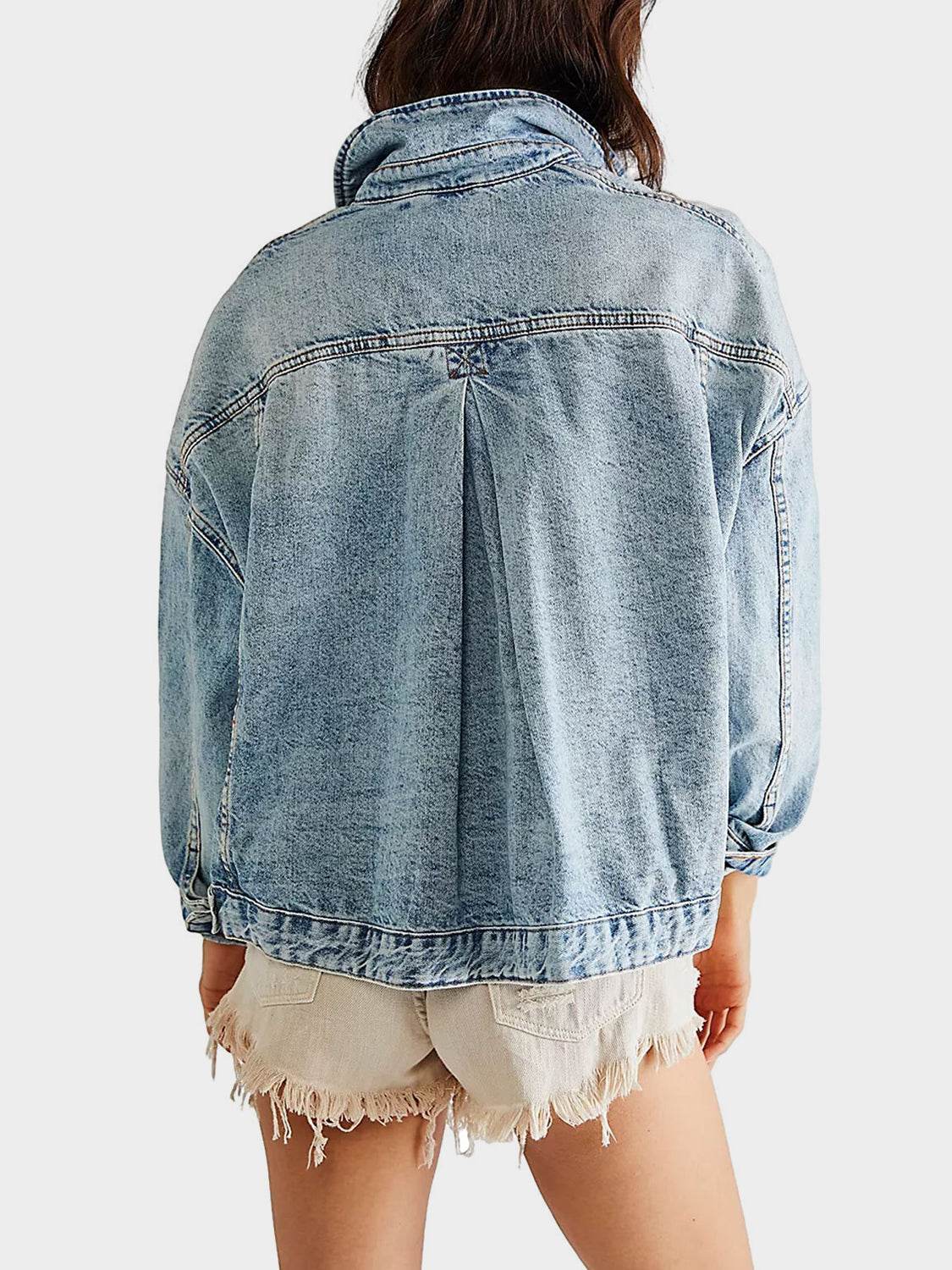 Button Up Long Sleeve Denim Jacket - UnLaced Boutique