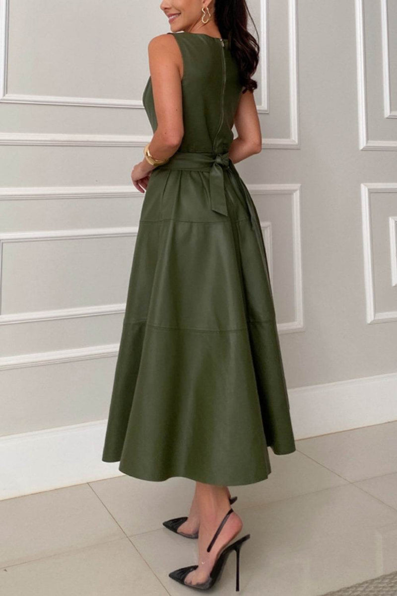 Round Neck Sleeveless Midi Dress - UnLaced Boutique