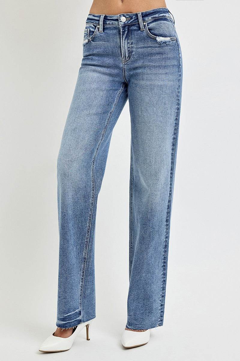 RISEN Full Size High Rise Straight Leg Jeans with Pockets - UnLaced Boutique