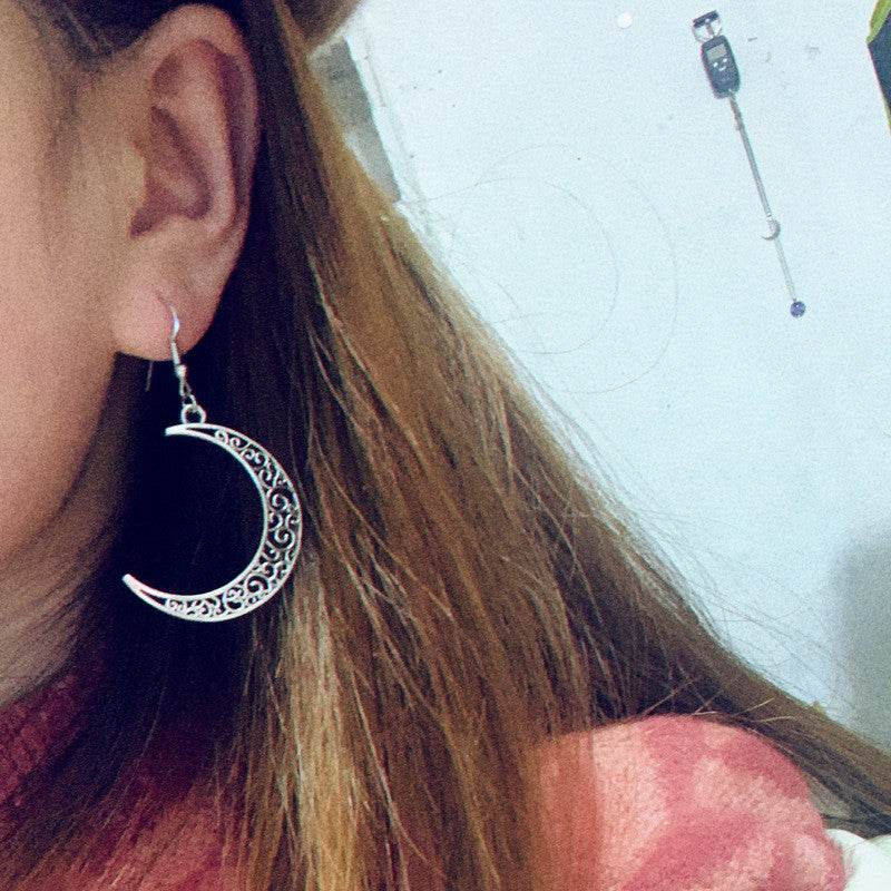Alloy Cutout Moon Earrings - UnLaced Boutique