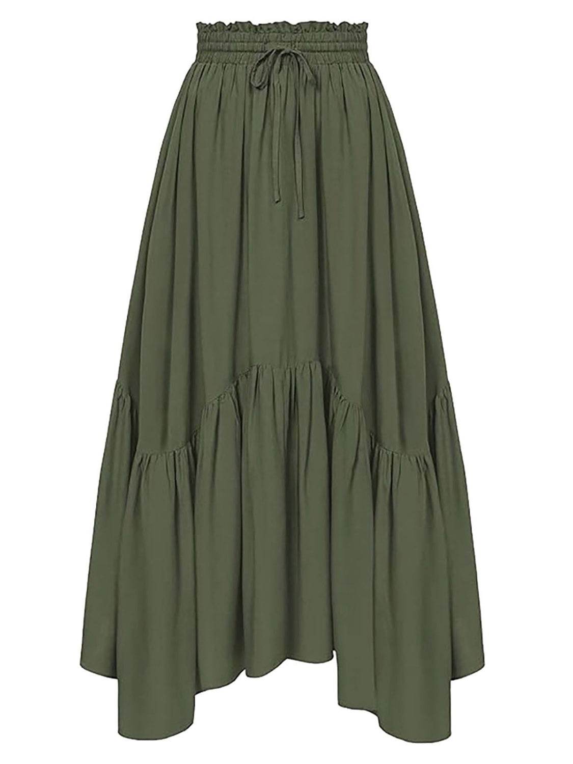 Smocked Waist Band Ruched Layered Skirt - UnLaced Boutique