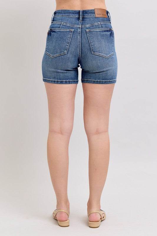 Judy Blue Full Size High Waist Denim Shorts Plus Size - UnLaced Boutique