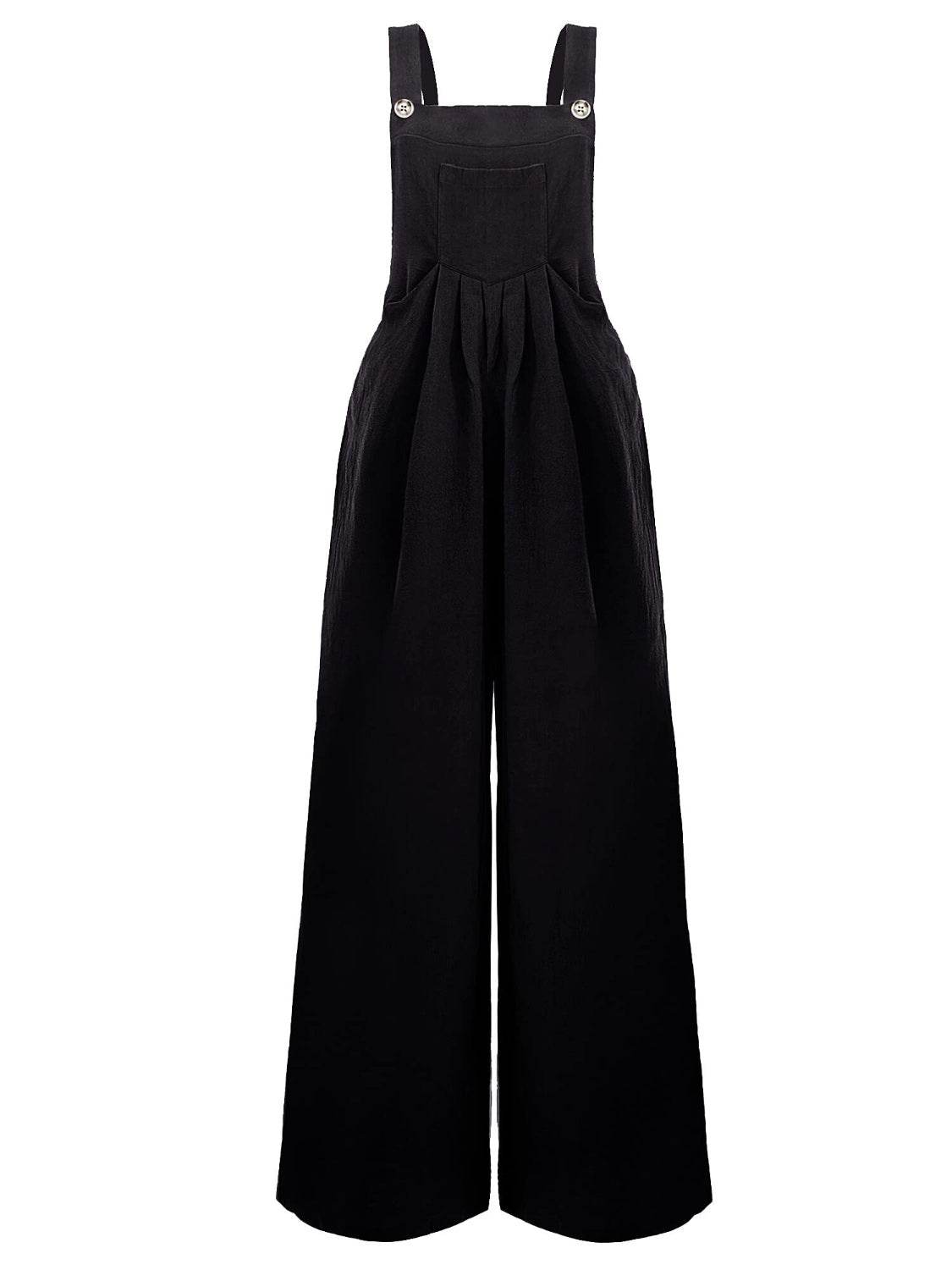 Full Size Square Neck Wide Strap Overalls - UnLaced Boutique