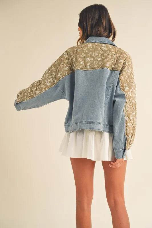 MABLE Quilted Paisley Print Contrast Denim Jacket - UnLaced Boutique