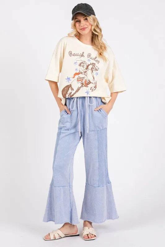 SAGE+FIG Vintage Washed Flared Panel Pants - UnLaced Boutique