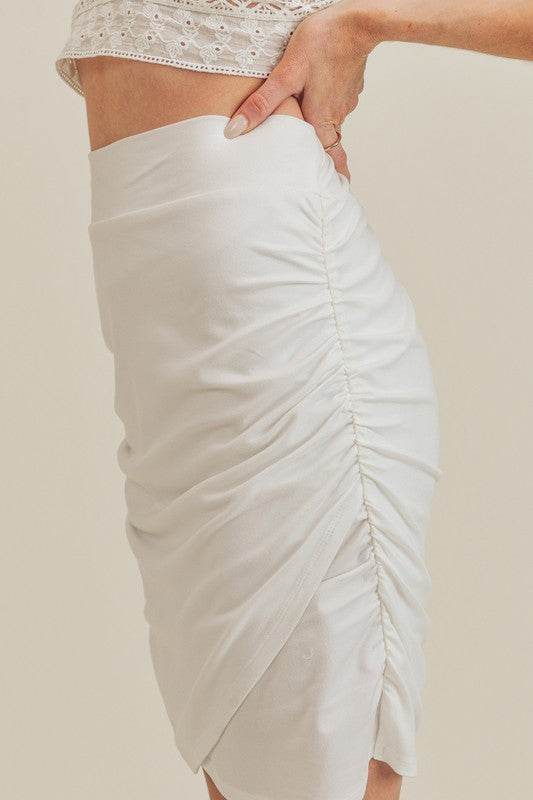 Aemi + Co Ruched High Waist Mini Skirt - UnLaced Boutique