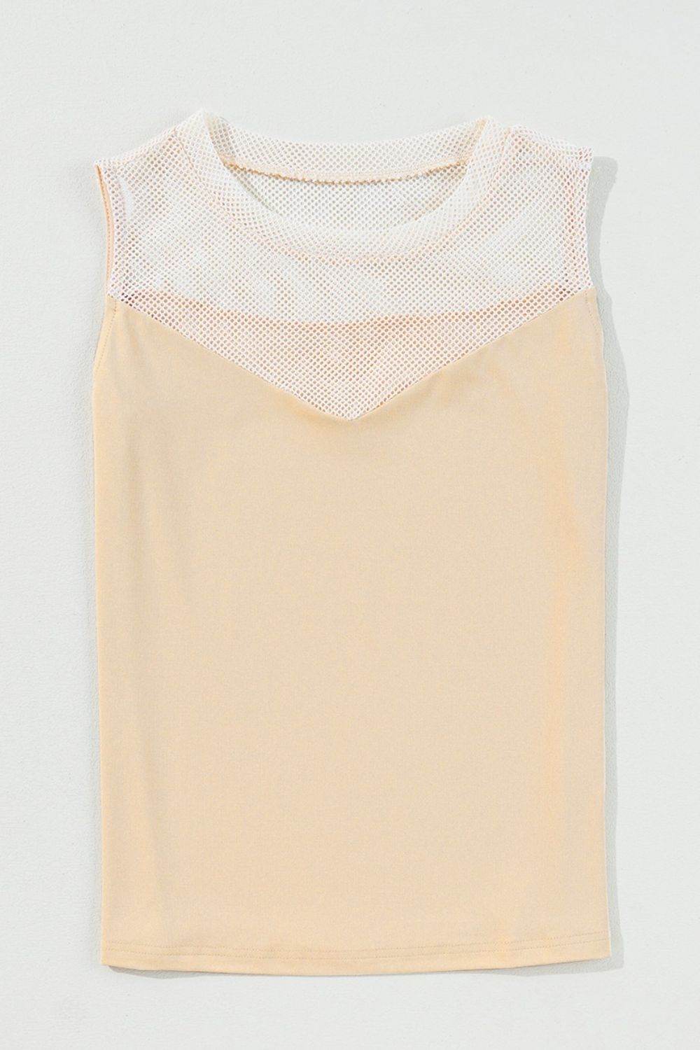 Mesh Patchwork Crew Neck Tank - UnLaced Boutique