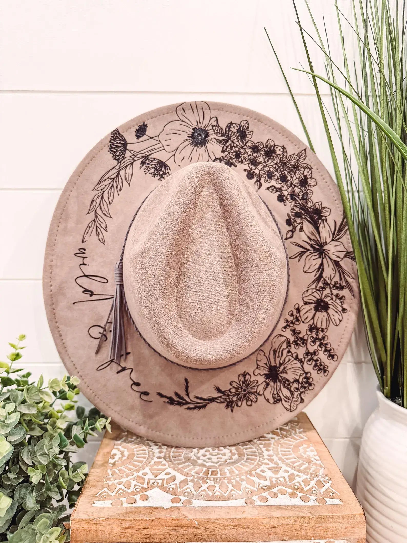 Engraved Floral Hat - Leave Her Wild