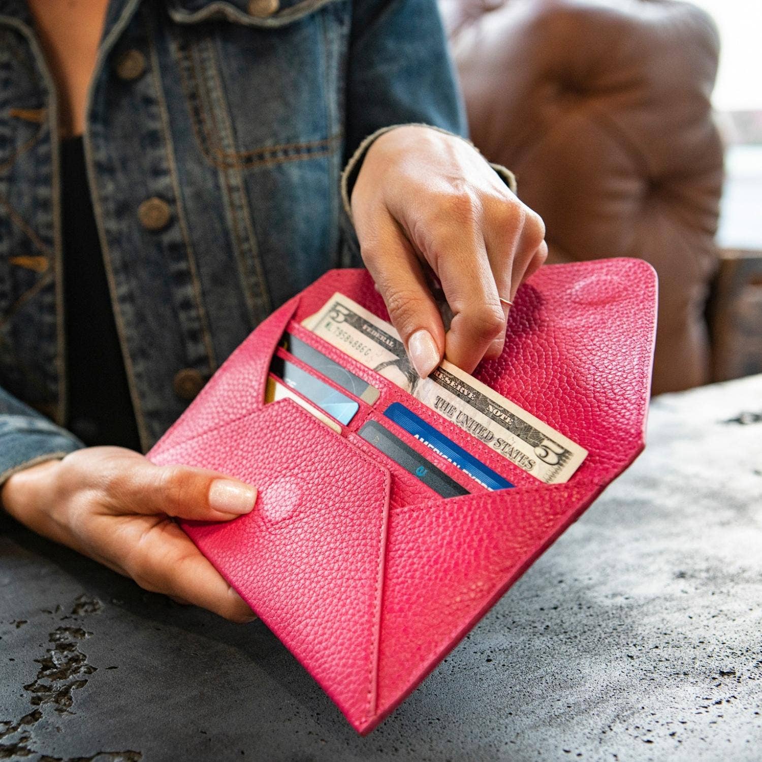 Otto Angelino Top Grain Leather Wallet, Multiple Slots Money