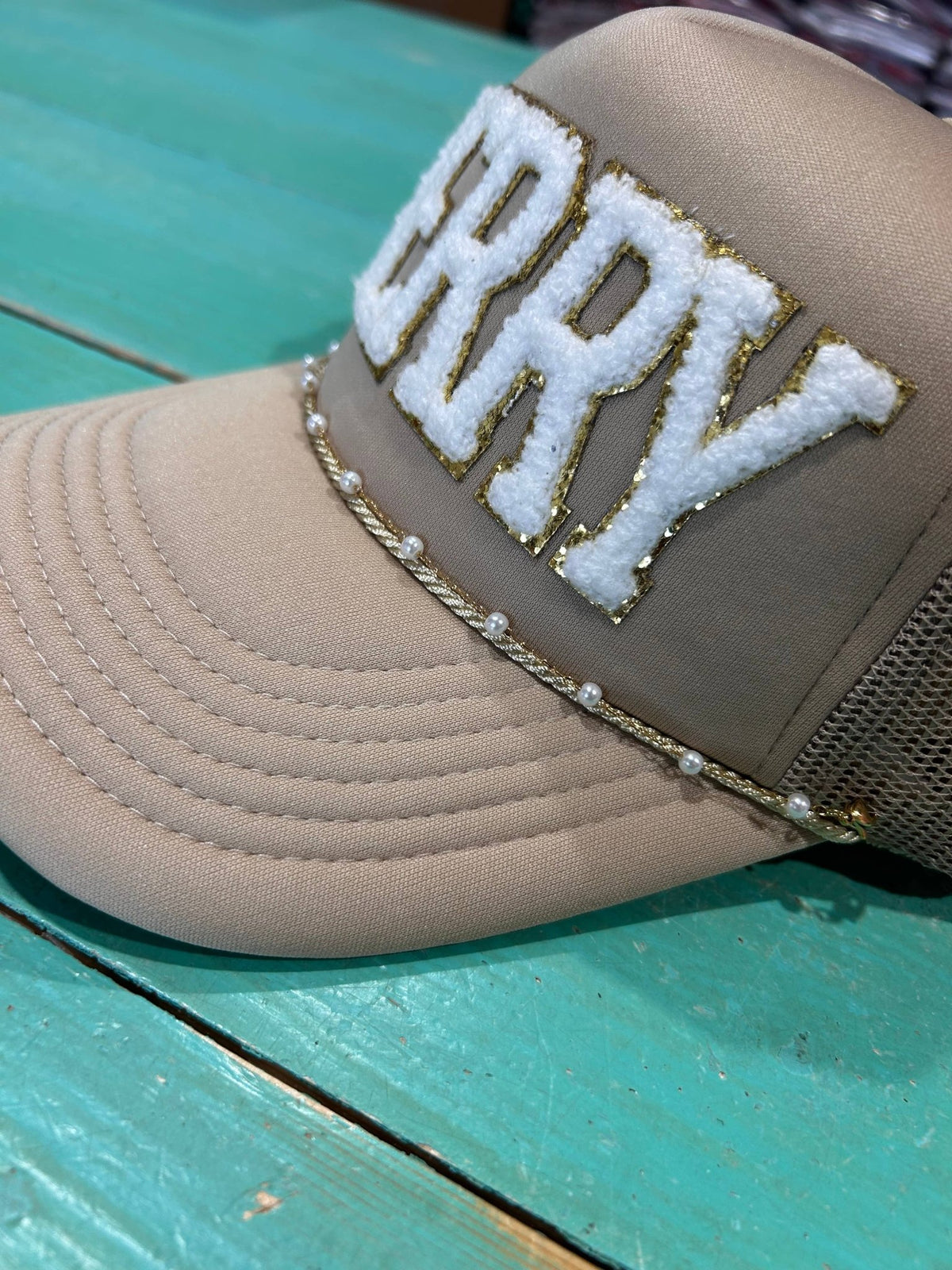 Dainty Pearl Trucker Chain | Hat Band | Hat Chain |Cap Jewel - UnLaced Boutique
