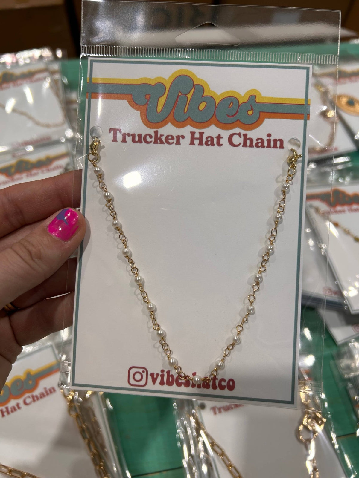 Dainty Pearl Trucker Chain | Hat Band | Hat Chain |Cap Jewel - UnLaced Boutique