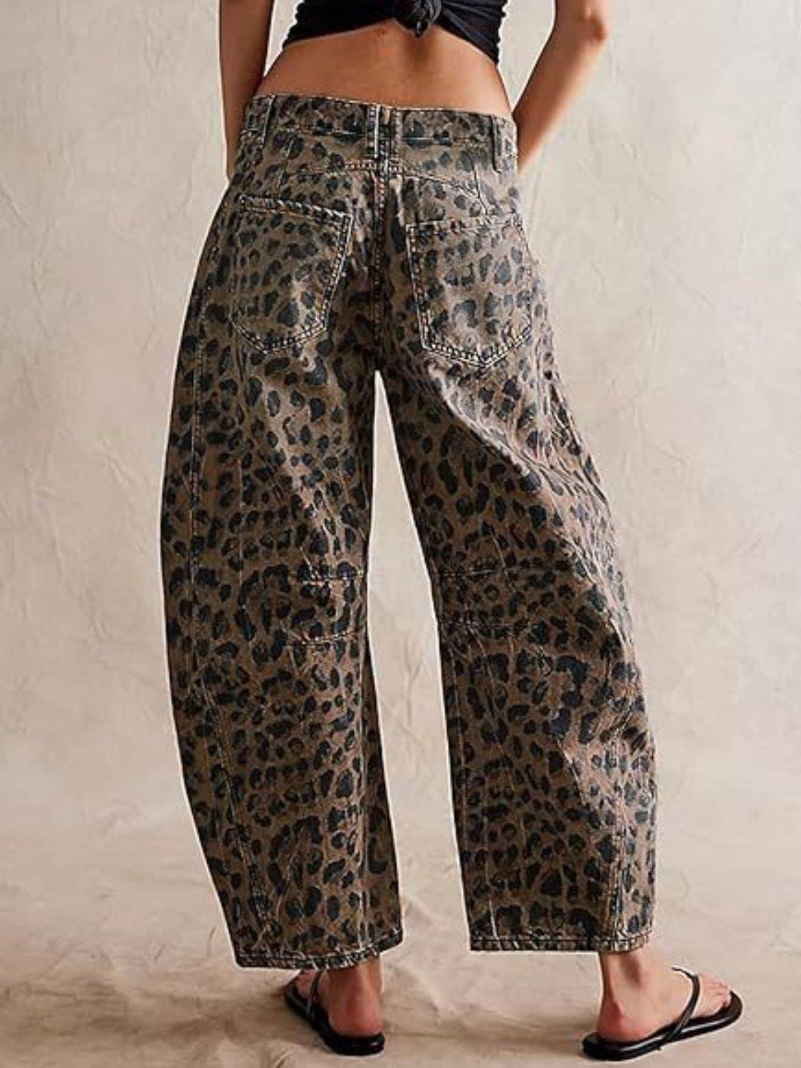 Leopard Wide Leg Jeans - UnLaced Boutique