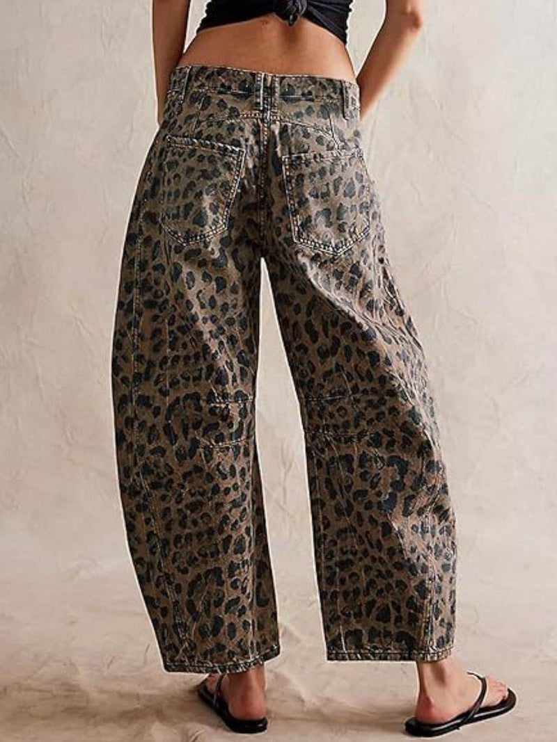 Leopard Wide Leg Jeans - UnLaced Boutique