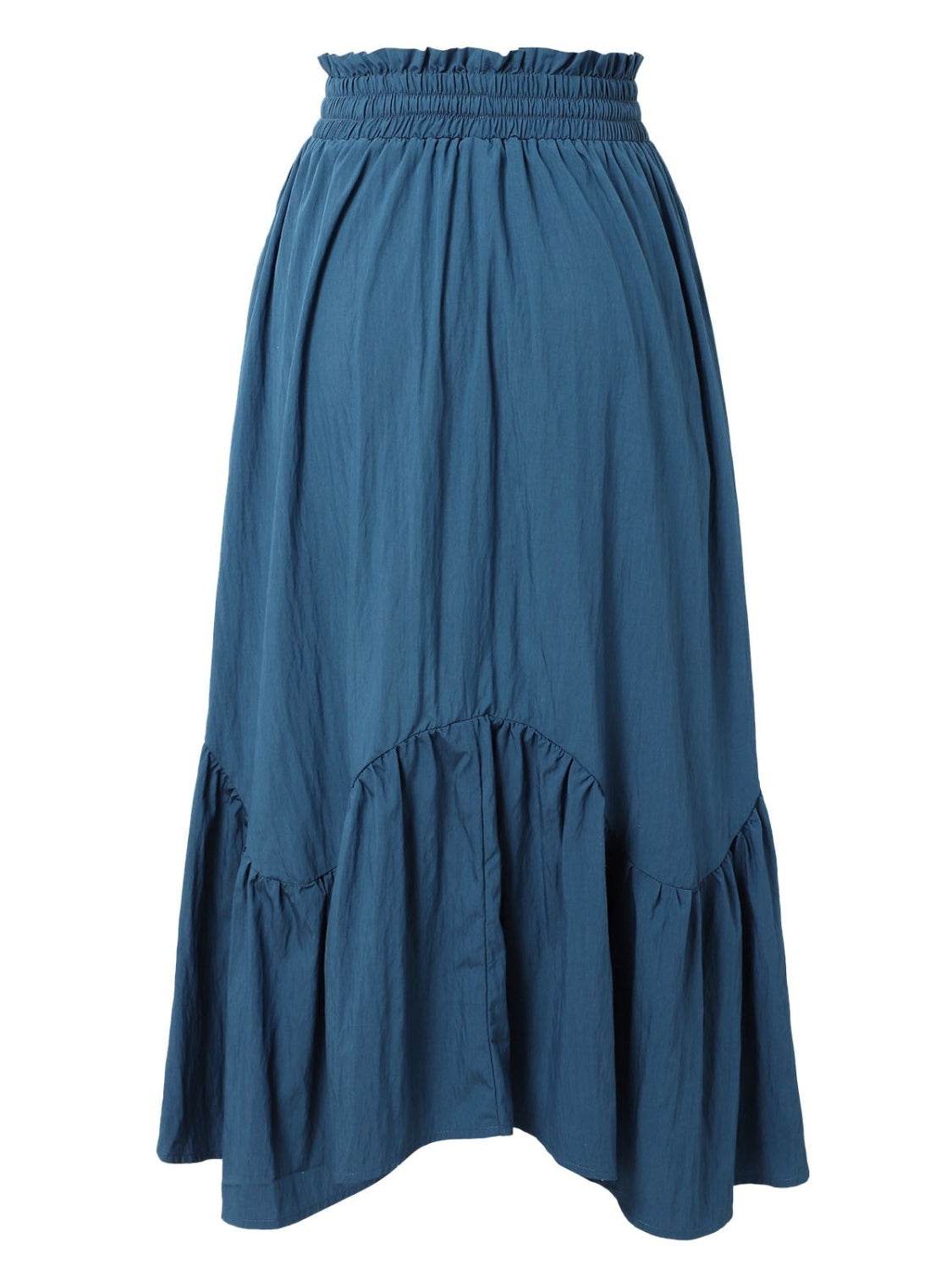 Smocked Waist Band Ruched Layered Skirt - UnLaced Boutique
