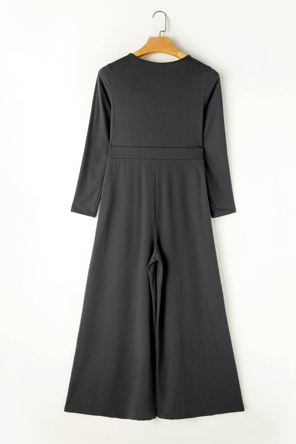 Pocketed Long Sleeve Wide Leg Jumpsuit - UnLaced Boutique