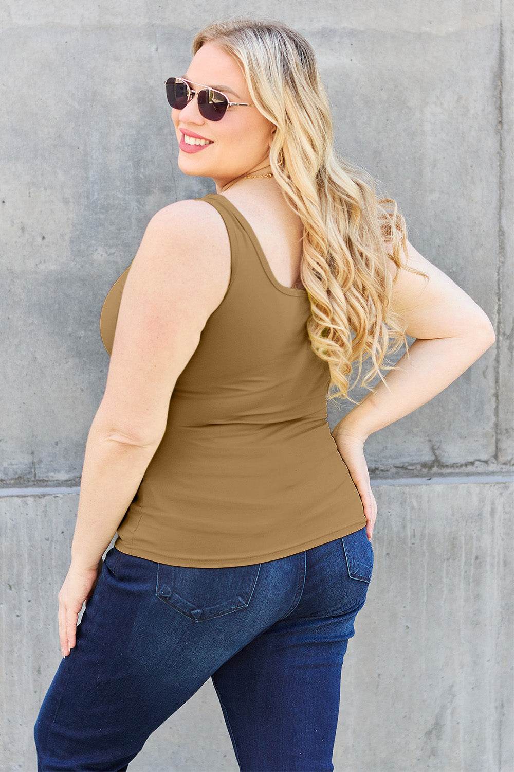 Basic Bae Full Size Square Neck Wide Strap Tank - UnLaced Boutique