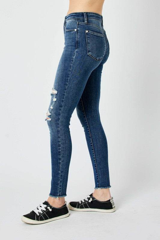 Judy Blue Full Size High Waist Distressed Skinny Jeans - UnLaced Boutique