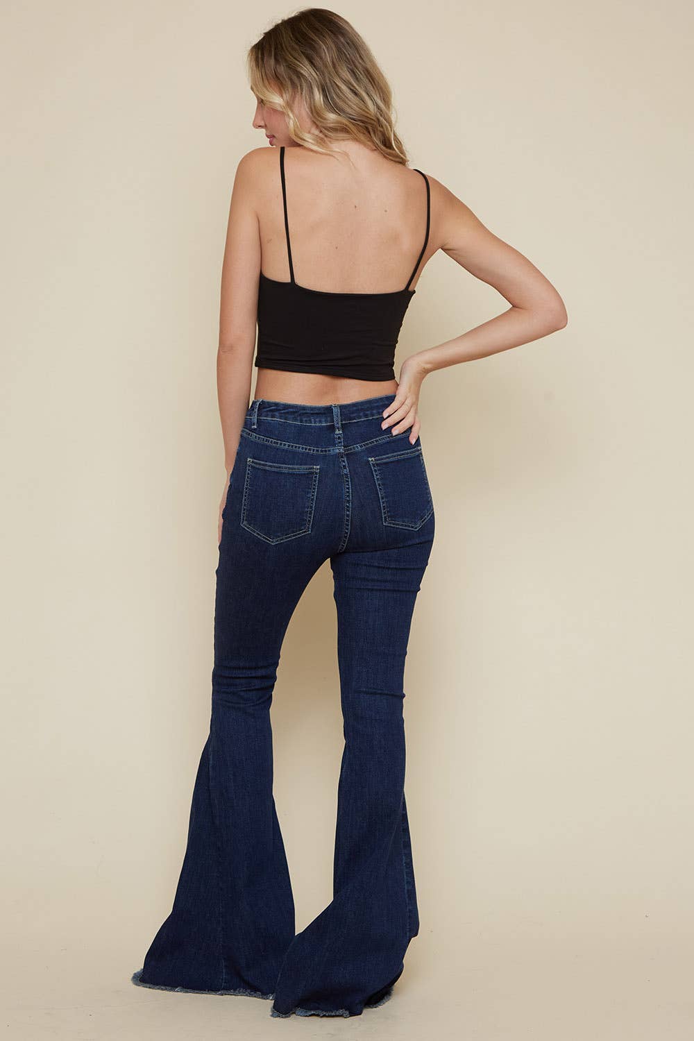 DENIM CRISS CROSS UPSIZED BELL BOTTOM JEAN - UnLaced Boutique