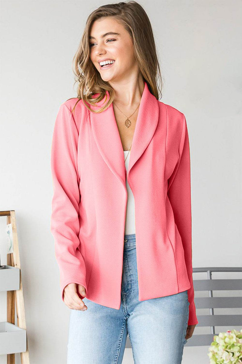 Heimish Open Front Long Sleeve Blazer - UnLaced Boutique