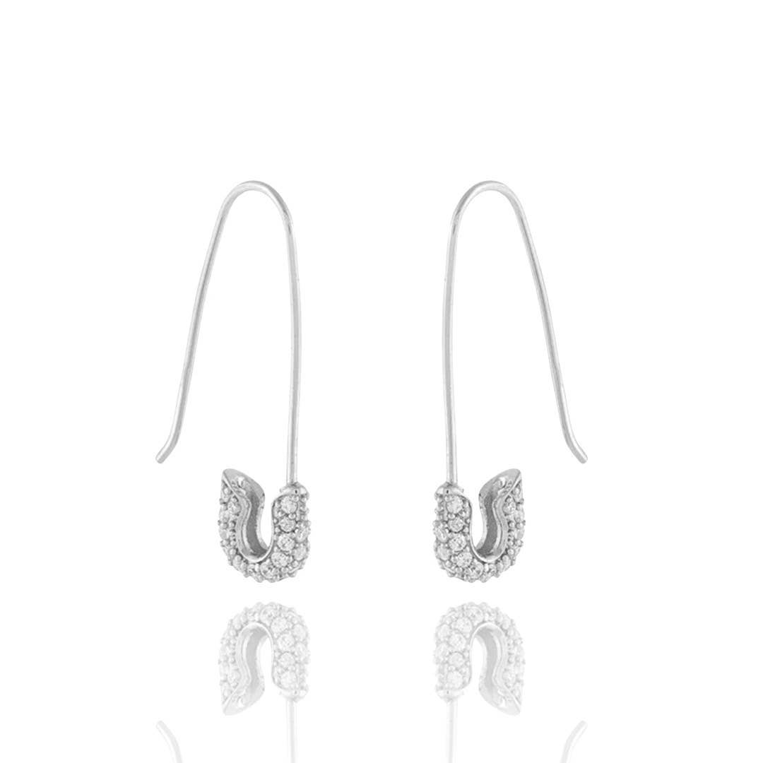 Diamond Safety Pin Earrings - UnLaced Boutique