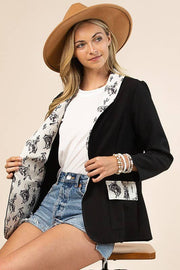 DION BUCKING HORSES PRINT CONTRAST BLAZER - UnLaced Boutique