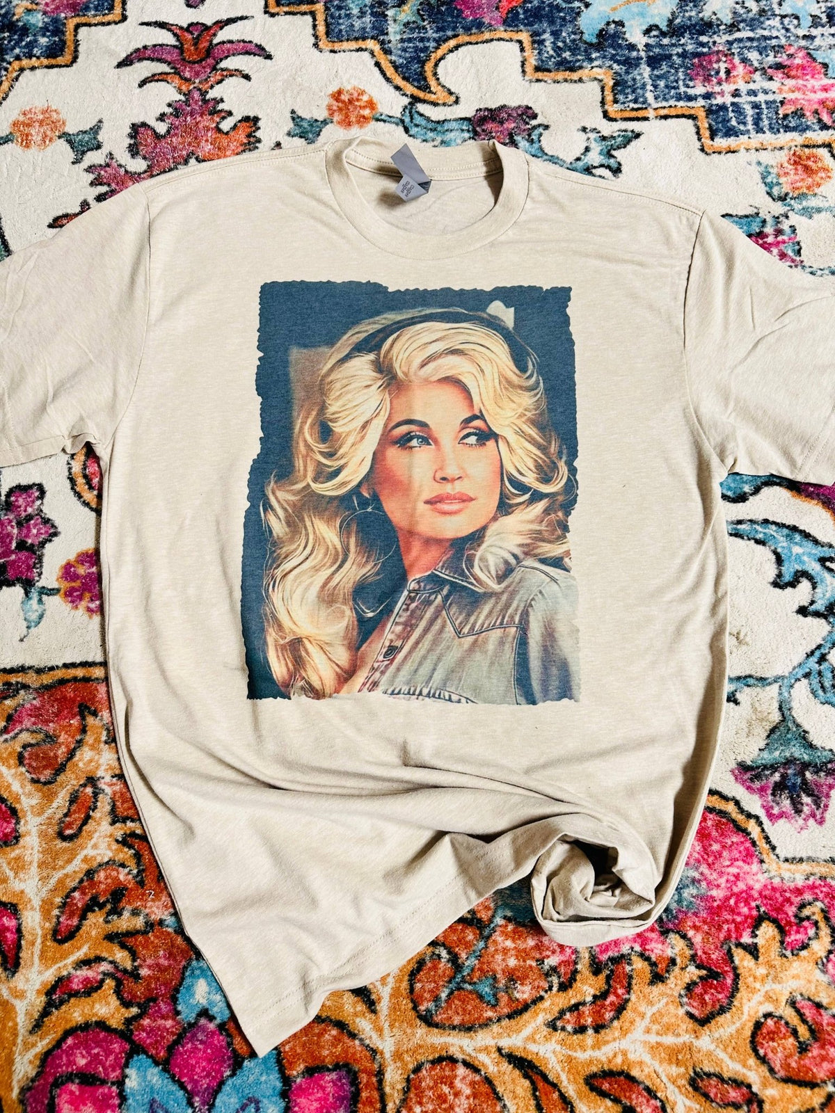 Dolly Portrait Graphic T-shirt - Black and white Half Picture - UnLaced Boutique