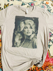 Dolly Portrait Graphic T-shirt - Black and white Half Picture - UnLaced Boutique