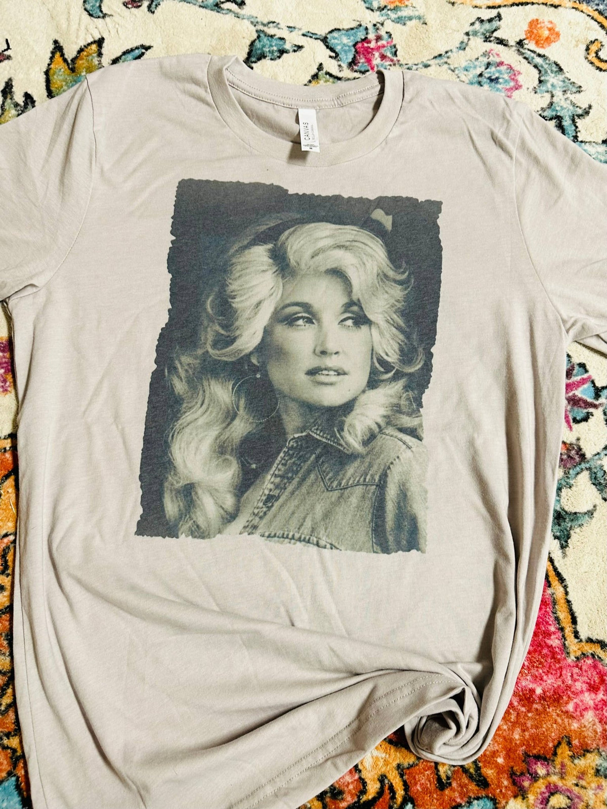 Dolly Portrait Graphic T-shirt - Black and white Half Picture - UnLaced Boutique