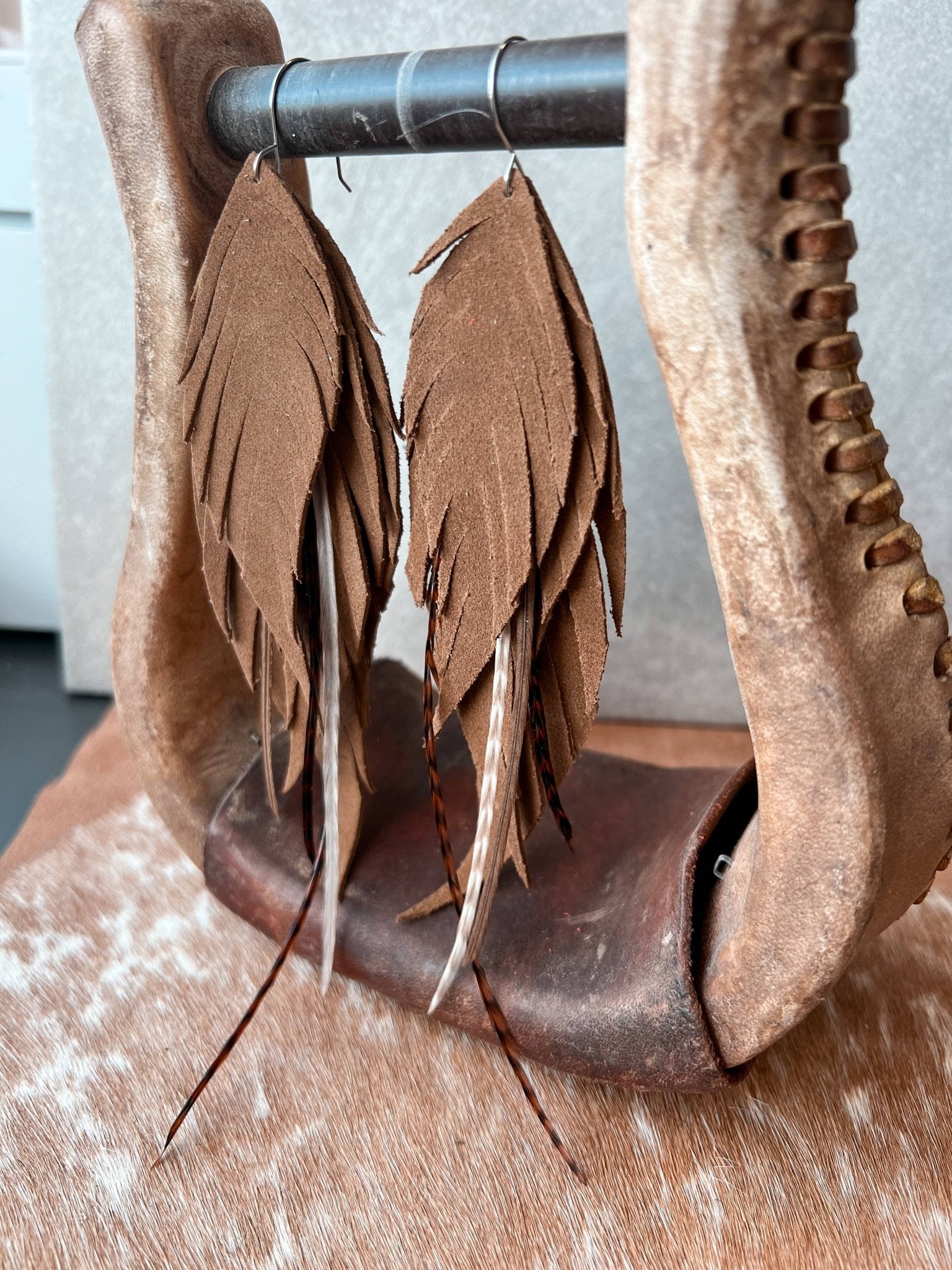Dutton Fringe Feather Earrings - UnLaced Boutique
