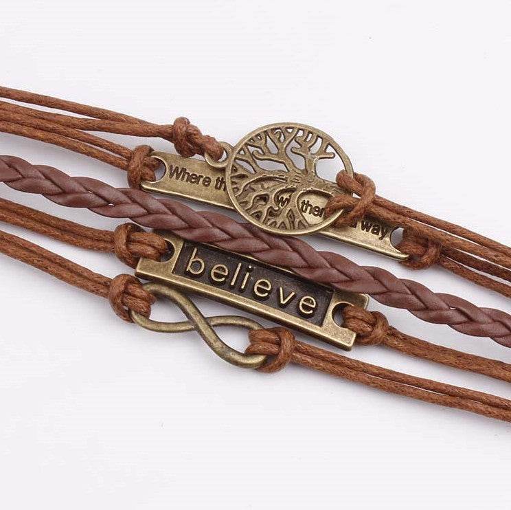 Alloy PU Leather Rope Bracelet - UnLaced Boutique
