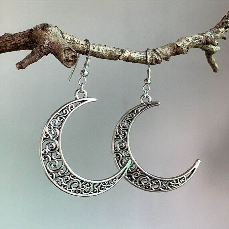 Alloy Cutout Moon Earrings - UnLaced Boutique