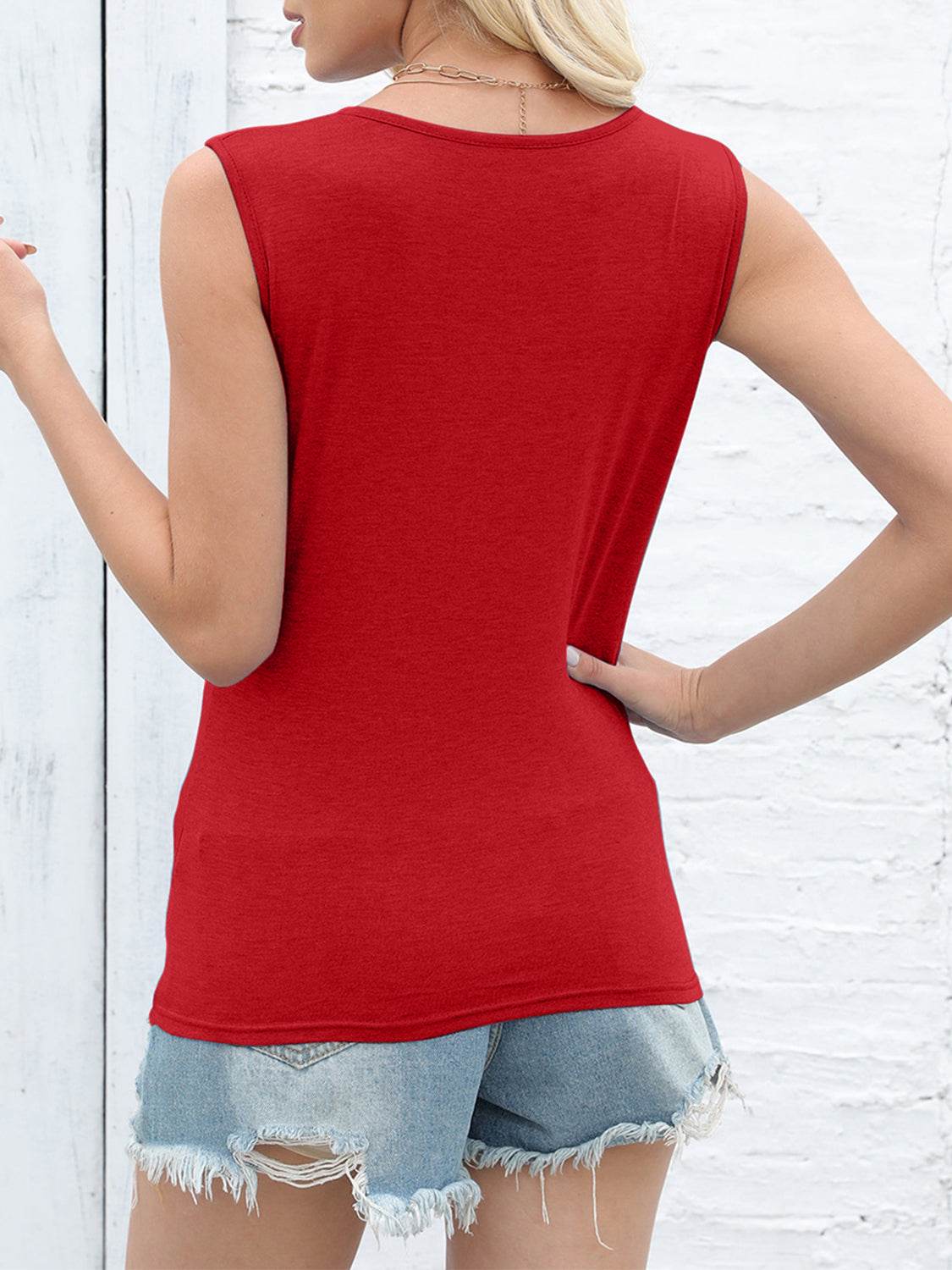 Cutout Twisted Round Neck Tank - UnLaced Boutique