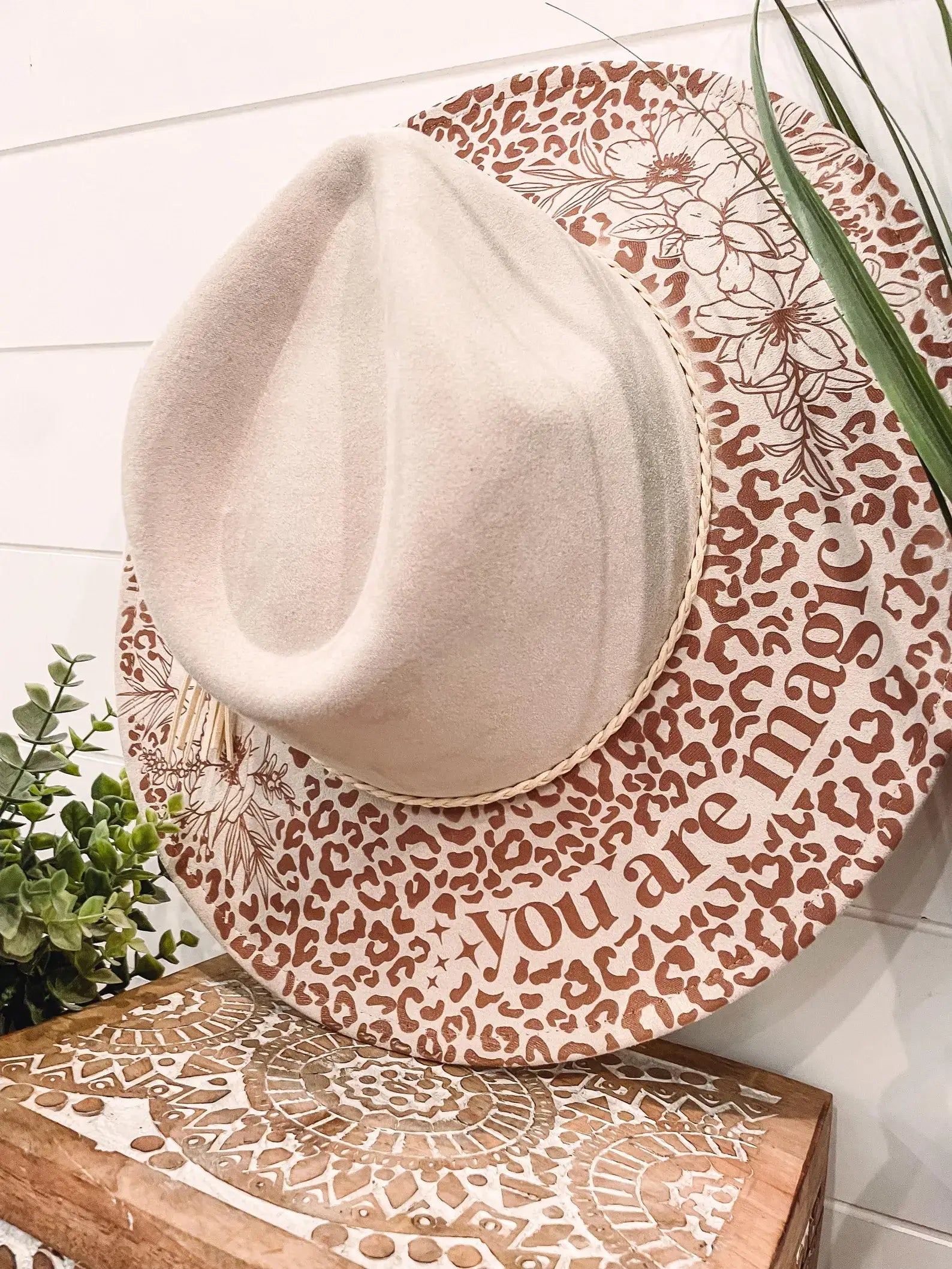 Engraved - Leopard Floral Hat