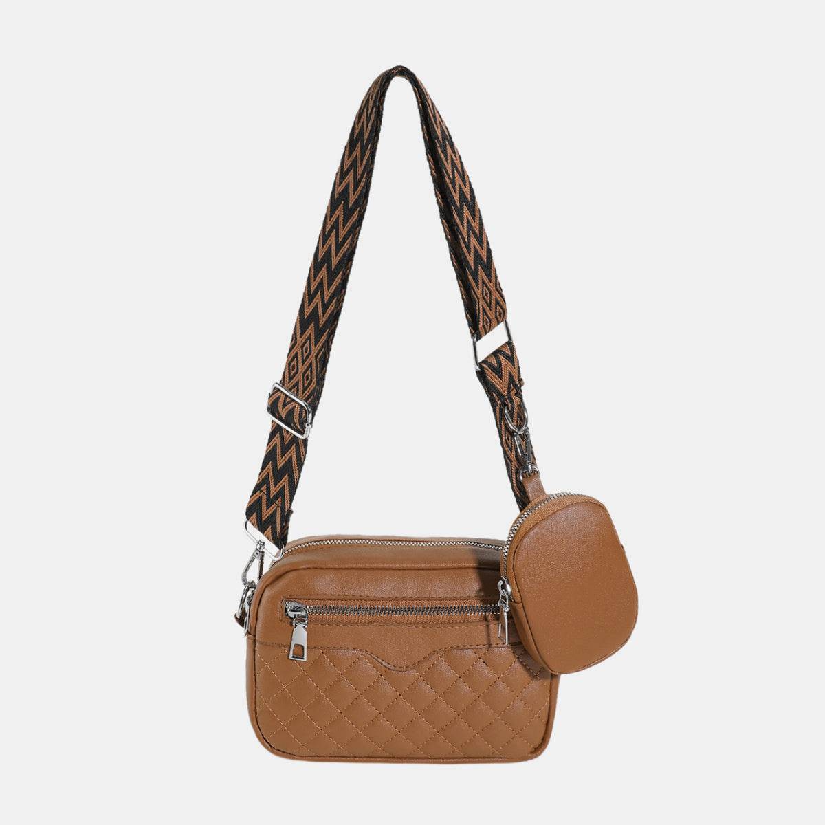 Stitching PU Leather Shoulder Bag - UnLaced Boutique