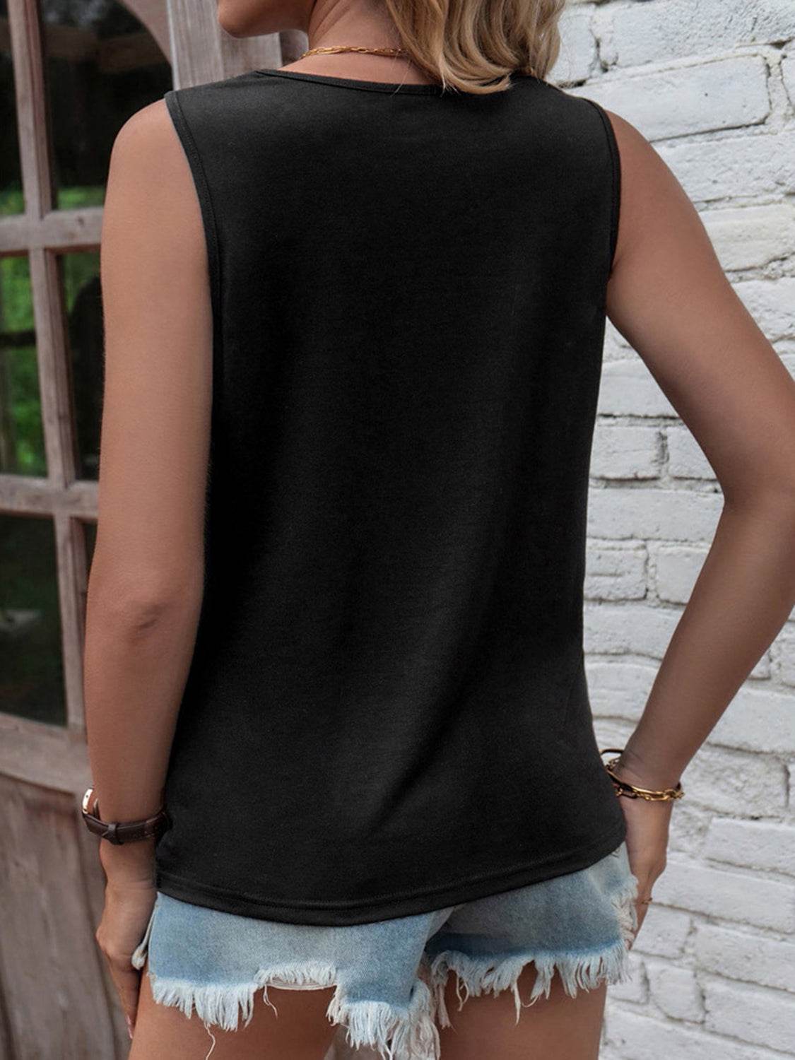 Cutout Twisted Round Neck Tank - UnLaced Boutique