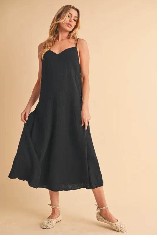 Aemi+Co Side Button Midi Cami Dress - UnLaced Boutique