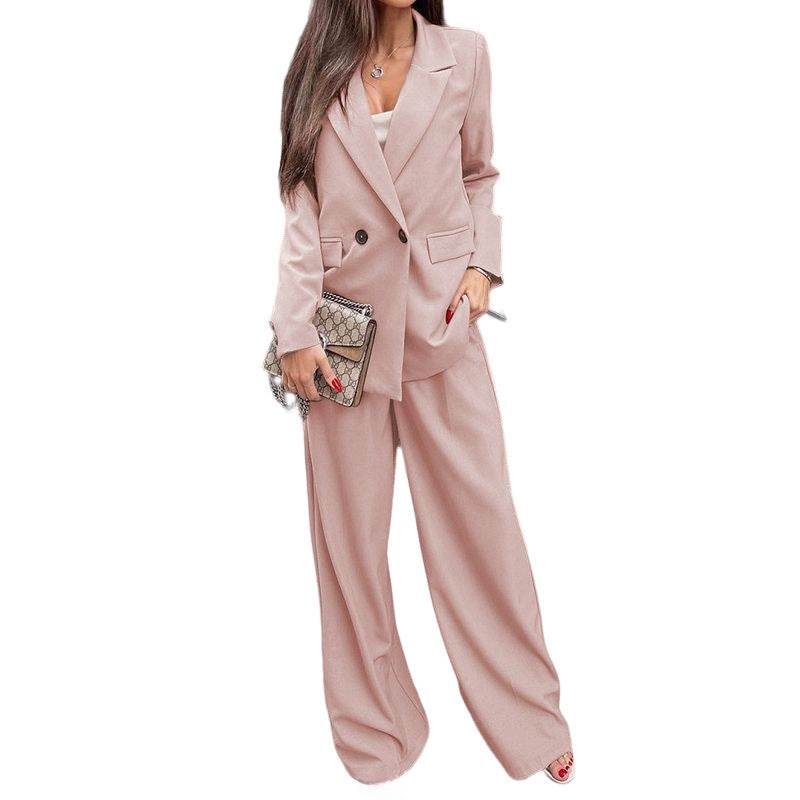 Buttoned Lapel Collar Long Sleeve Blazer and Pants Set - UnLaced Boutique