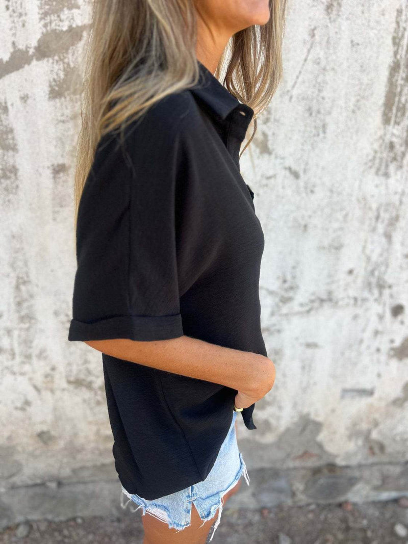 Full Size Button Down Short Sleeve Shirt Plus Size - UnLaced Boutique