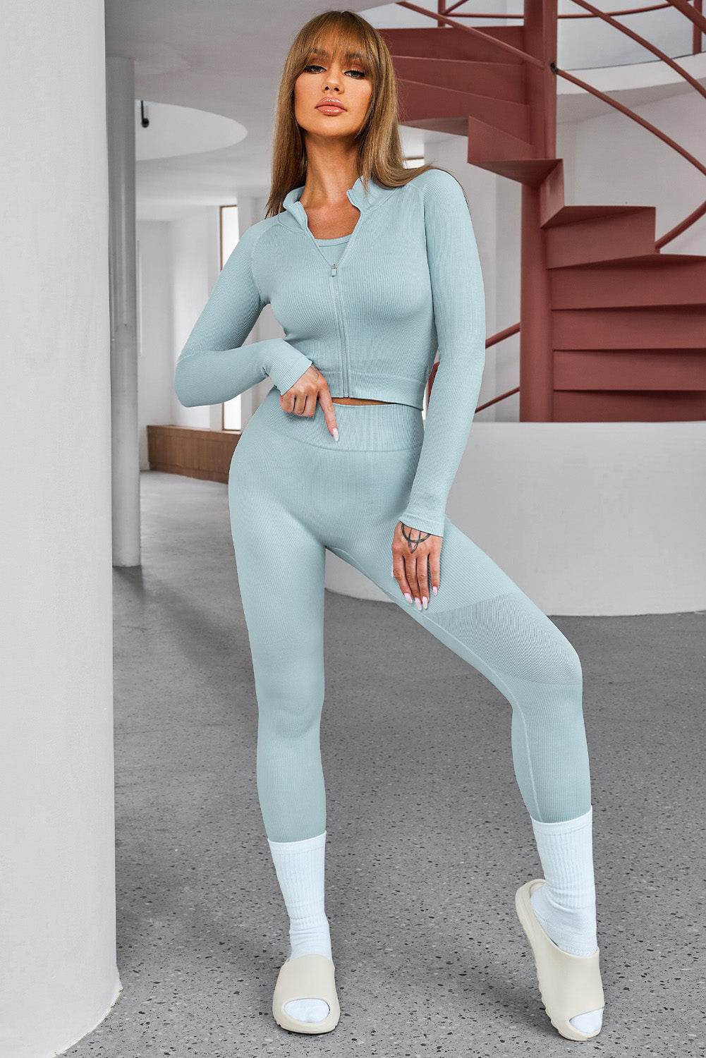 Tank Cropped Active Top and Pants Set - UnLaced Boutique