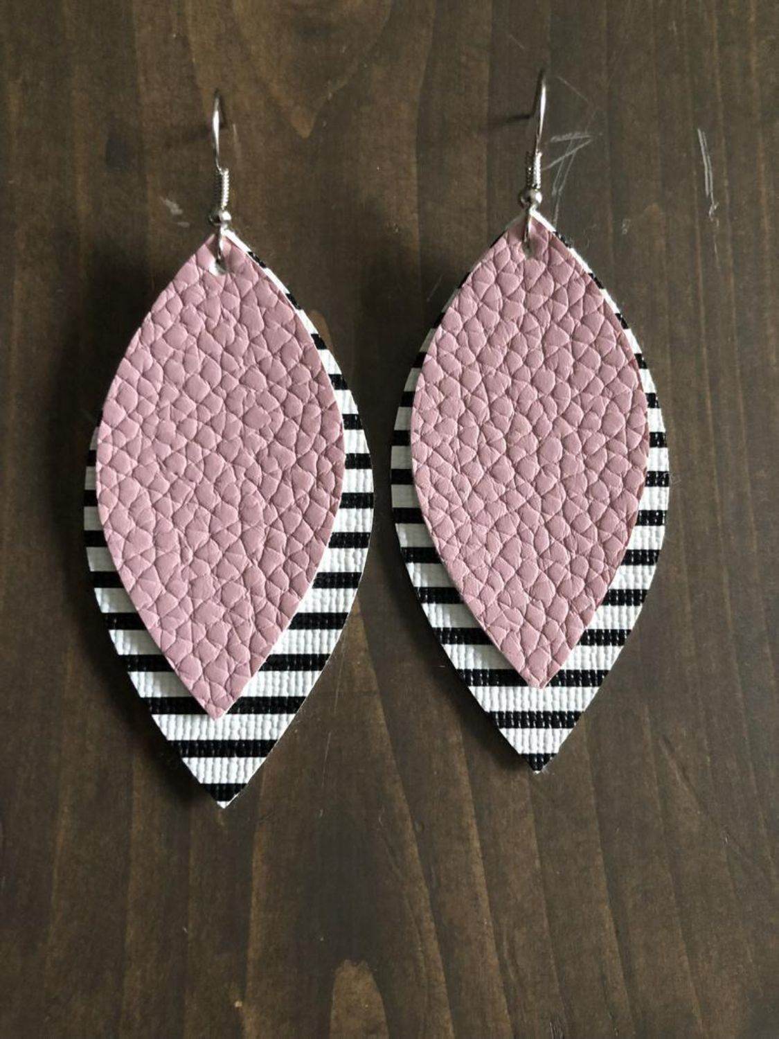 PU Leather Leaf Dangle Earrings - UnLaced Boutique