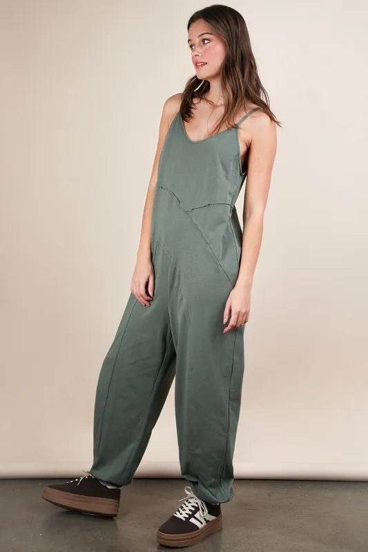 VERY J Sleeveless Knit Comfy Casual Jumpsuit - UnLaced Boutique