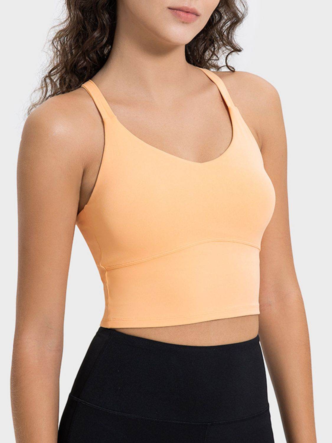 Millennia Crisscross Round Neck Active Tank - UnLaced Boutique