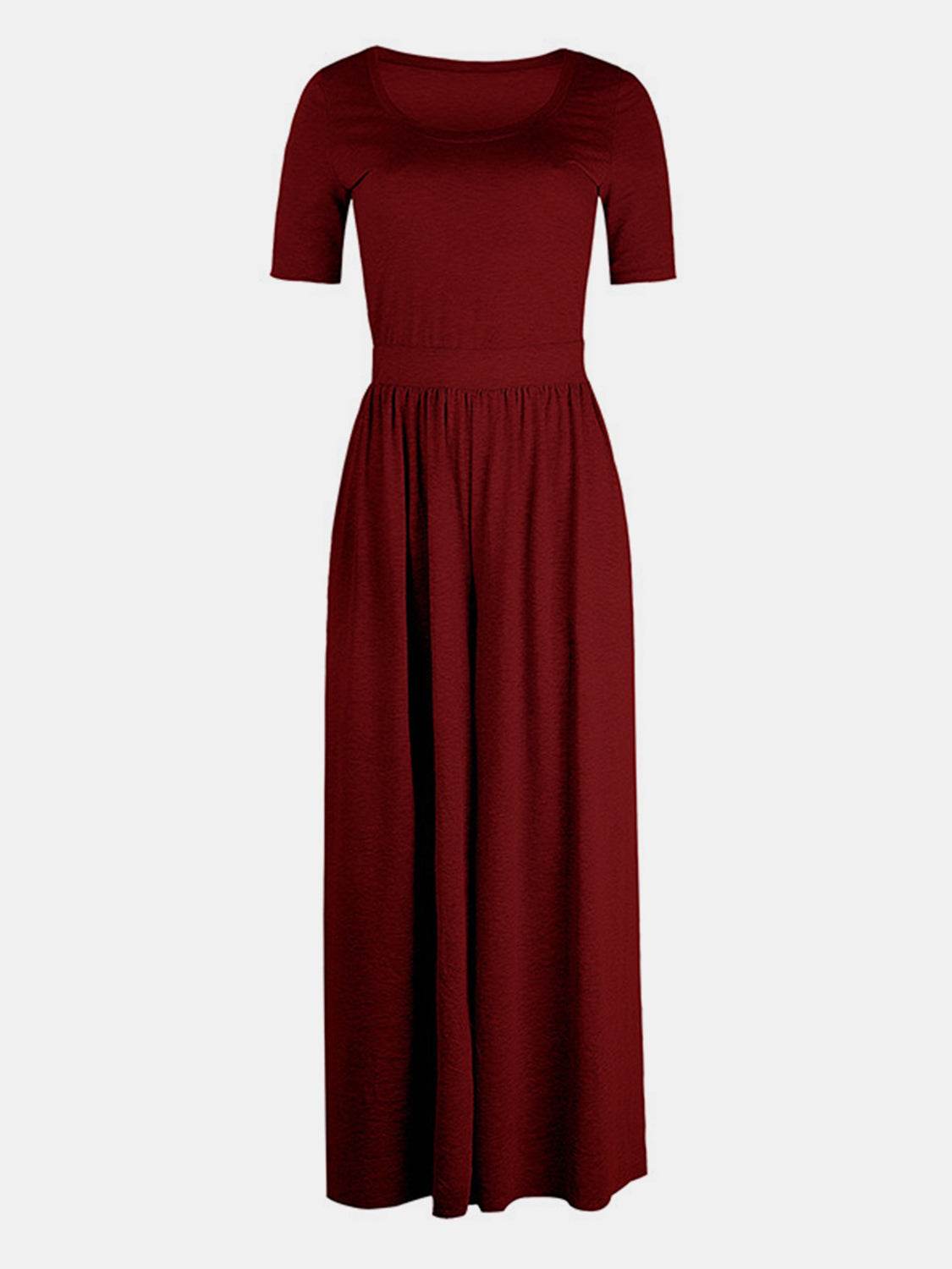Scoop Neck Short Sleeve Jumpsuit - UnLaced Boutique