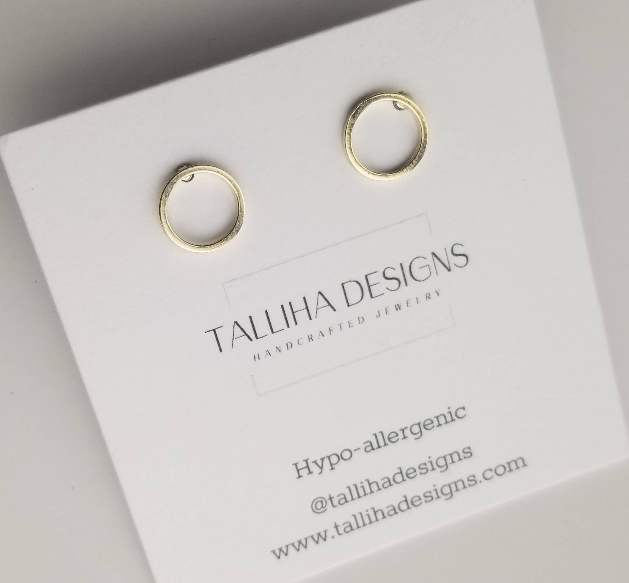 10mm Circle Plated Brass Minimalist Earring Studs