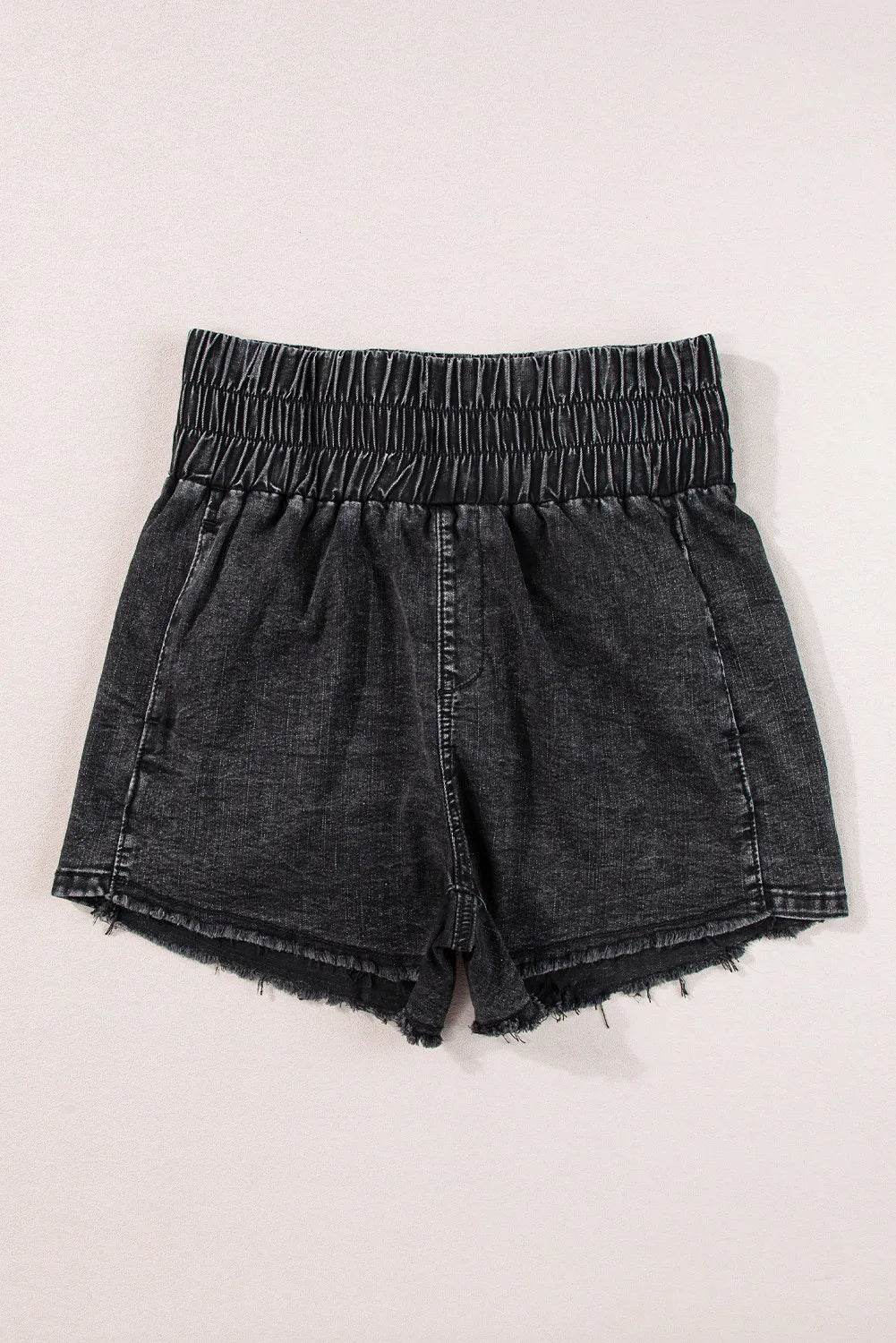 High Waist Raw Hem Denim Shorts - UnLaced Boutique