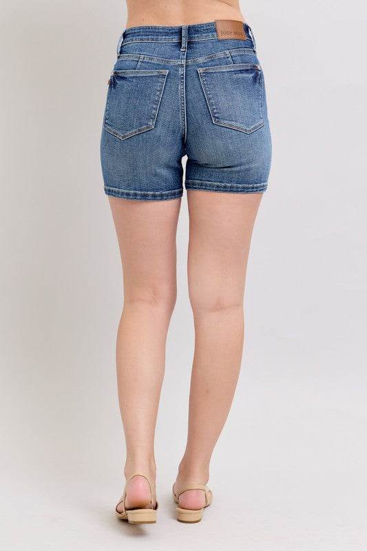 Judy Blue Full Size High Waist Denim Shorts Plus Size - UnLaced Boutique