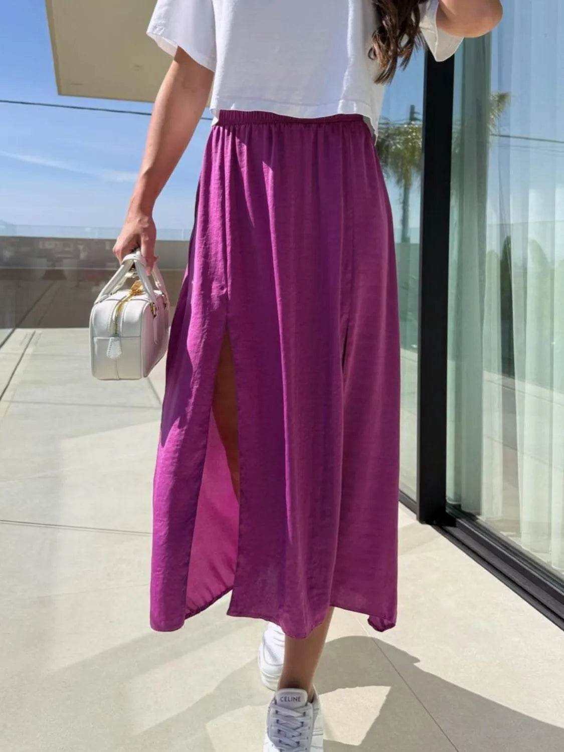 Slit Elastic Waist Skirt - UnLaced Boutique