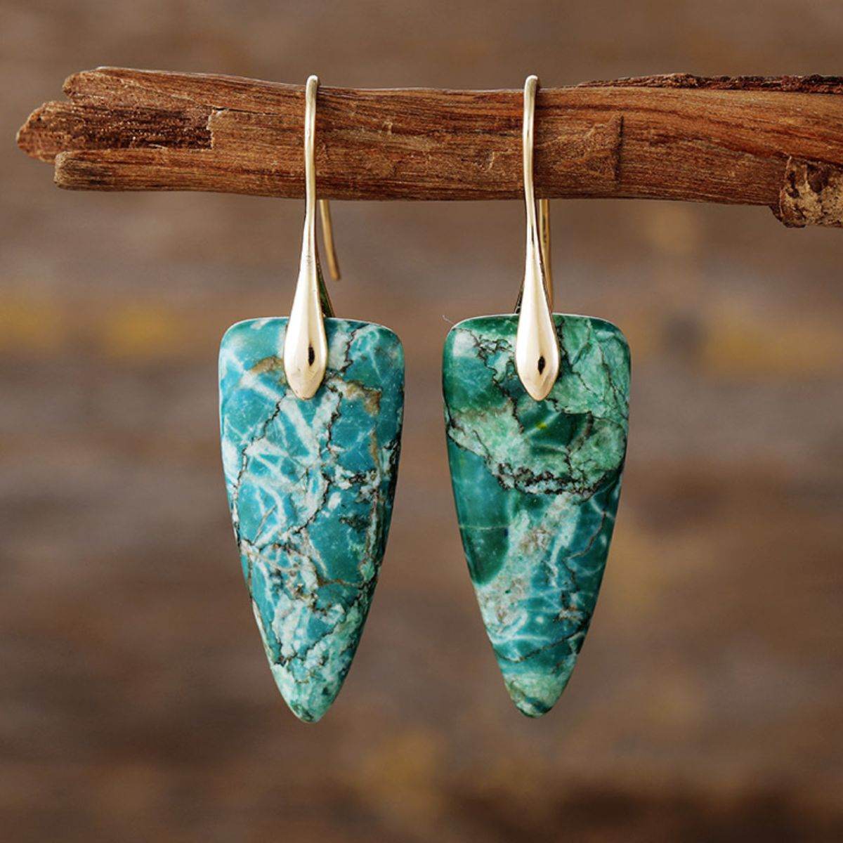Natural Stone Geometric Shape Earrings - UnLaced Boutique