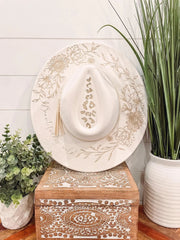 Engraved Floral Hat - UnLaced Boutique