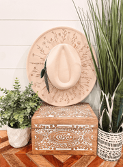 Engraved Floral Hat Floral - UnLaced Boutique